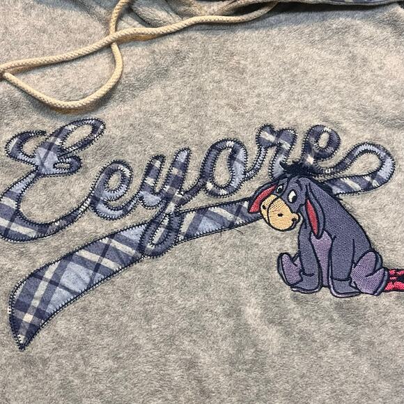 Vintage Disney Women Medium Eeyore  Hoodie Size Cream Embroidered Pooh - Picture 1 of 7